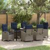 vidaXL Garden Dining Set with Cushion 7 pcs Grey Poly Rattan