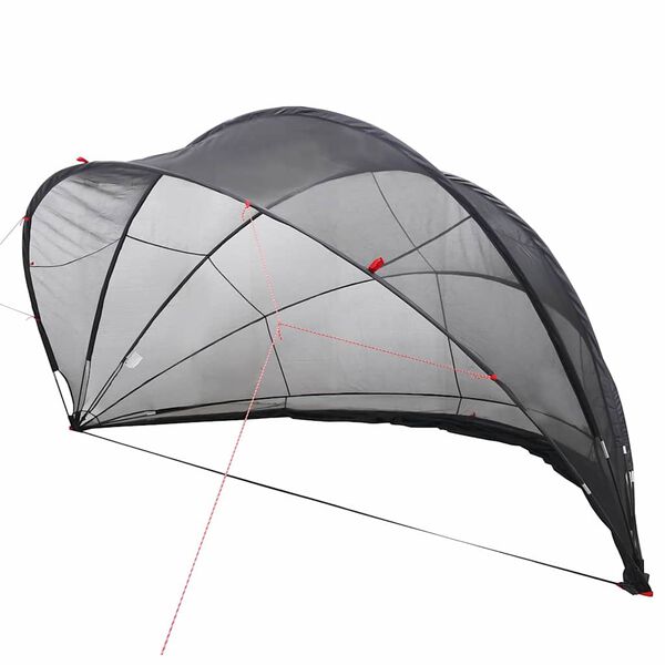 vidaXL Pool Dome Folding Manual Black 472 x 460 x 229 cm