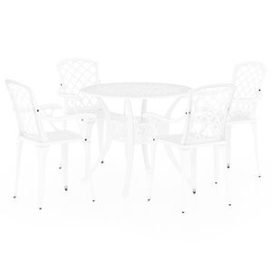 vidaXL 5 Piece Bistro Set Cast Aluminium White