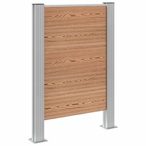 vidaXL Garbage Bin Fence Brown 85 x 12 x 115 cm Aluminium and WPC