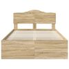 vidaXL Bed Frame Sonoma Oak 135 x 190 cm Solid Pine Wood