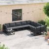 vidaXL Garden Sofa Set with Cushion Black Aluminium