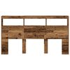 vidaXL Headboard Cabinet with LED Old Wood 180x17x102 cm
