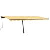 vidaXL Freestanding Manual Retractable Awning 600x300 cm Yellow/White