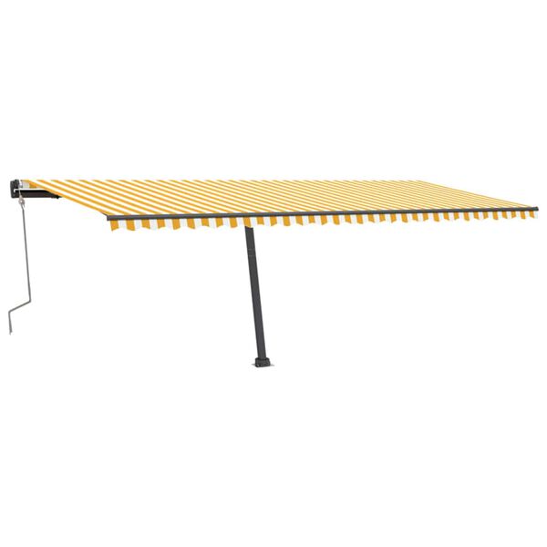 vidaXL Freestanding Manual Retractable Awning 600x300 cm Yellow/White