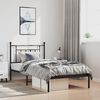 vidaXL Metal Bed Frame without Mattress with Headboard Black 100x190cm