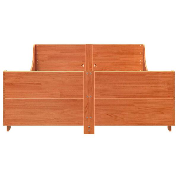 vidaXL Bed Frame without Mattress Wax Brown 120x190 cm Small Double Solid Wood Pine