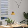 vidaXL Pendant Lamp Height Adjustable E27 Gloss Yellow Ø 22 cm Metal