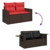 vidaXL 11 Piece Garden Sofa Set with Cushions Brown Poly Rattan Acacia