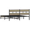 vidaXL Metal Bed Frame without Mattress Sonoma Oak 193x203 cm