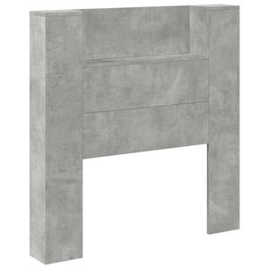 vidaXL Storage Headboard with LED Concrete Grey Engineered Wood