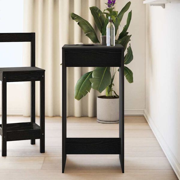 vidaXL Bar Table Black Oak 51 x 50 x 103.5 cm Engineered Wood
