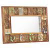 vidaXL Mirror with Buddha Cladding 80x50 cm Solid Reclaimed Wood