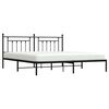 vidaXL Metal Bed Frame without Mattress with Headboard Black 193x203cm