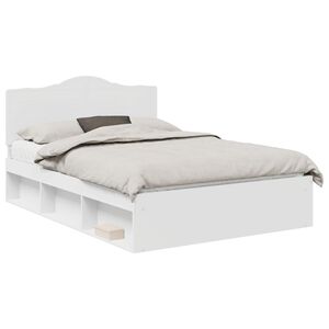 vidaXL Bed Frame with Headboard White 150 x 200 cm Solid Pine Wood