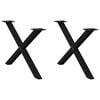 vidaXL Coffee Table Legs X-Shaped 2 pcs Black 70x(42-43) cm Steel
