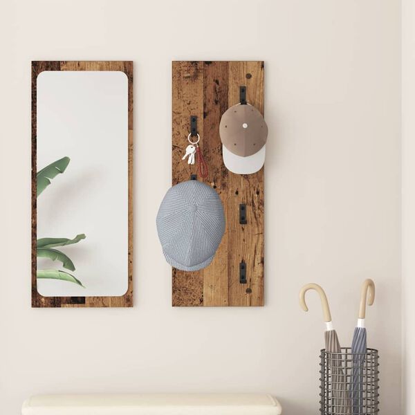 vidaXL Wall-Mounted Coat Rack Wall-mounted Old Wood 30 x 1.5 x 80 cm