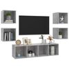 vidaXL 5 Piece TV Cabinet Set Concrete Grey Engineered Wood