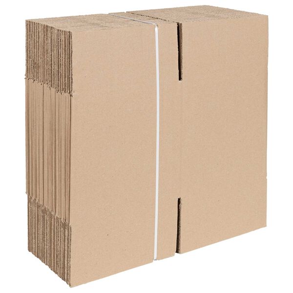 vidaXL Folding Box 50 pcs Natural 20 x 20 x 20 cm Cardboard