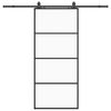 vidaXL Sliding Door with Hardware Set Black 90x205 cm ESG Glass