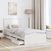 vidaXL Bed Frame with Drawer White 90 x 200 cm Engineer Wood