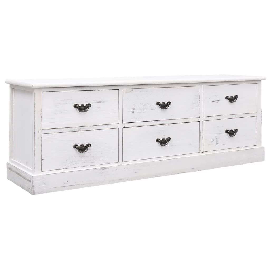Antique white shop media console
