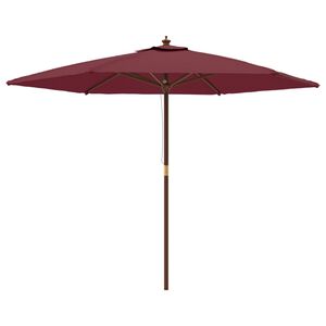 vidaXL Garden Parasol with Wooden Pole Bordeaux Red 299x240 cm