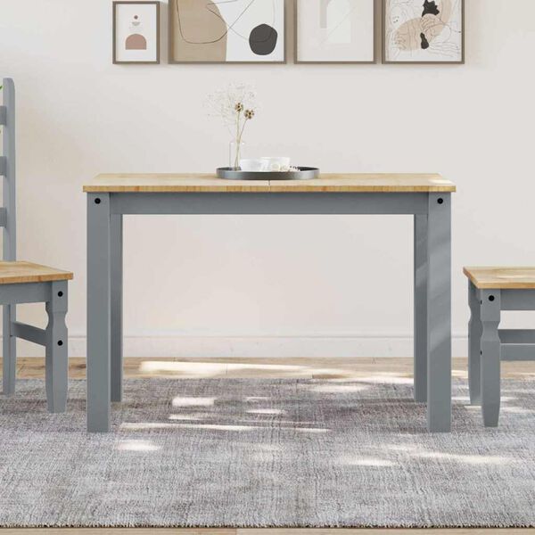 vidaXL Dining Table Panama Grey 112x60x75 cm Solid Wood Pine