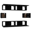 vidaXL 6 Piece TV Cabinet Set Black Engineered Wood
