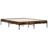 vidaXL Bed Frame without Mattress Smoked Oak 120x190 cm Small Double