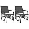 vidaXL Garden Glider Chairs 2 pcs Black 61x76x87 cm Textilene&Steel