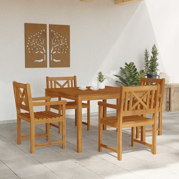 vidaXL Garden Dining Set 5 pcs Brown Solid Acacia wood