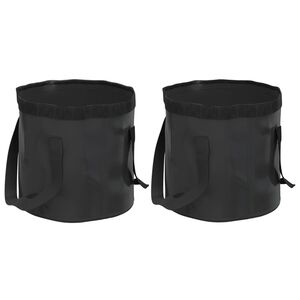 vidaXL Folding Buckets 2 pcs Black 20 L PVC
