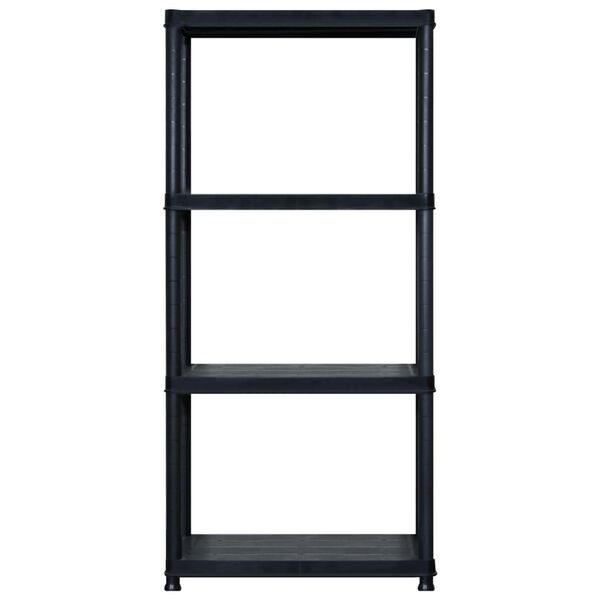 vidaXL Storage Shelf 4-Tier Black 244x30.5x130 cm Plastic