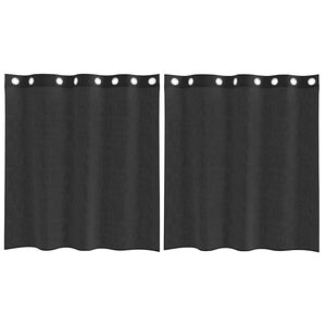 vidaXL Voile Curtains with Grommets 2 pcs Black 140x140 cm