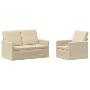vidaXL Sofa Set 2 pcs Cream Fabric
