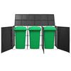 vidaXL Triple Wheelie Bin Shed Black 229x78x120 cm Poly Rattan