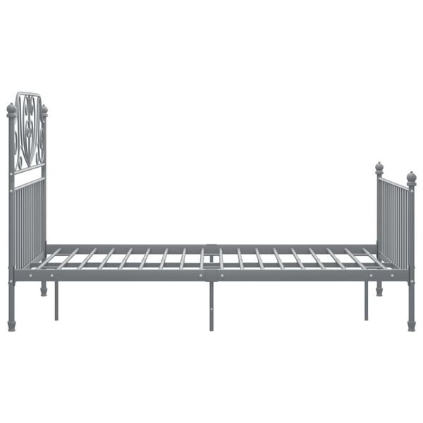 vidaXL Bed Frame without Mattress Grey Metal 120x200 cm