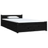 vidaXL Bed Frame without Mattress with Drawers Black 90x200 cm (815033+814988)