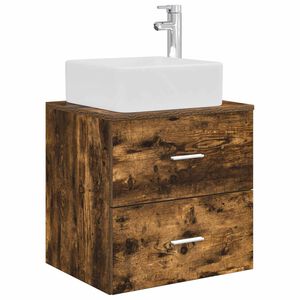 vidaXL Wall-Mounted Sink Vanity Smoked Oak 49.5 x 41 x 63 cm