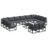 vidaXL Garden Sofa Set with Cushion 13 pcs Black Aluminium