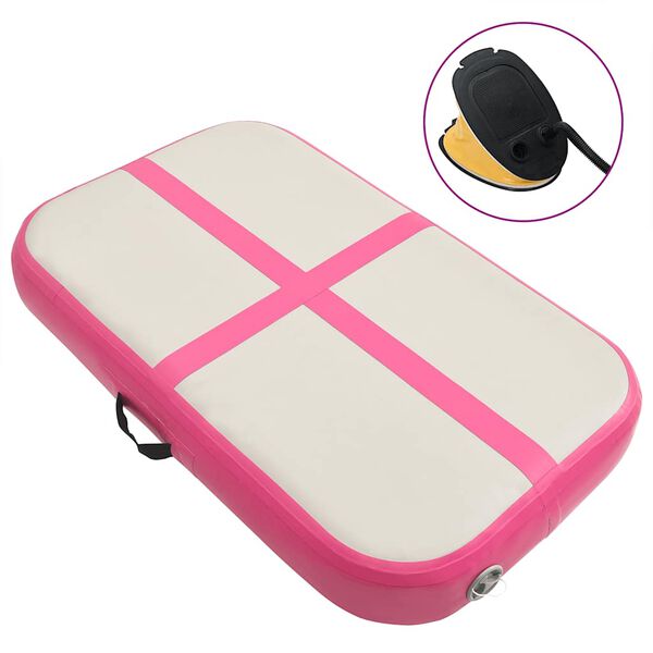 vidaXL Inflatable Gymnastics Mat with Pump 60x100x20 cm PVC Pink