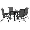 vidaXL Garden Dining Set 5 pcs Grey Powder-Coated Steel
