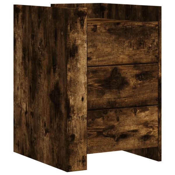 vidaXL Bedside Cabinet Smoked Oak 45x50x65 cm Engineered Wood
