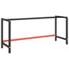 vidaXL Work Bench Frame Matte Black and Matte Red 180x57x79 cm Metal