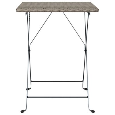 vidaXL Folding Bistro Table Grey 55x54x71 cm Poly Rattan