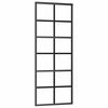 vidaXL Sliding Door with Hardware Set Black 76x205 cm ESG Glass