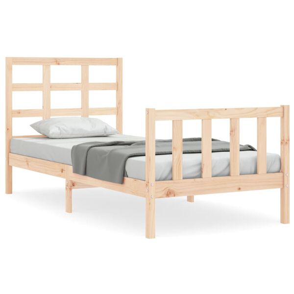 vidaXL Bed Frame without Mattress Small Single Solid Wood Pine