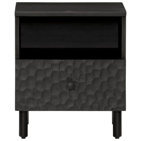 vidaXL Bedside Cabinets 2 pcs Black 40x33x46 cm Solid Wood Mango