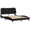 vidaXL Bed Frame without Mattress "Hvar" Black 135x190 cm Double Faux Leather